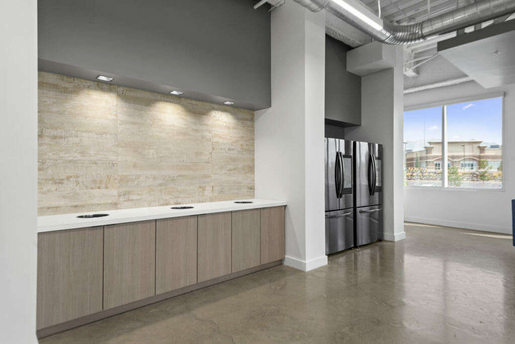 Break room with fridges