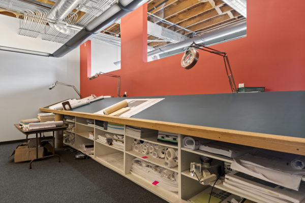 engineering drawing table with lamps