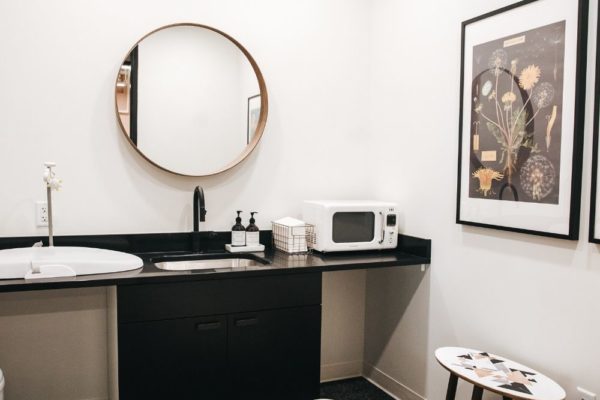 washroom in modern office building