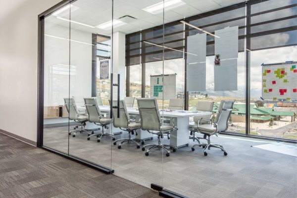 Conference room with view of mountains in Lehi Utah