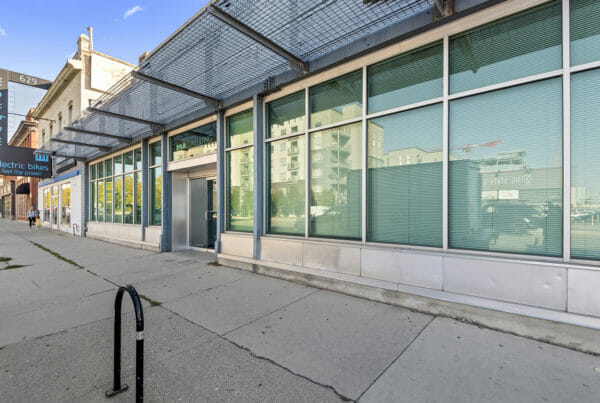 front of building with glass windows