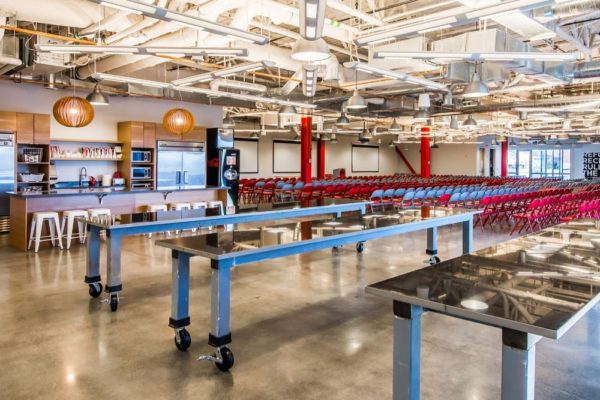 Large kitchen with company meeting area in Orem Utah office