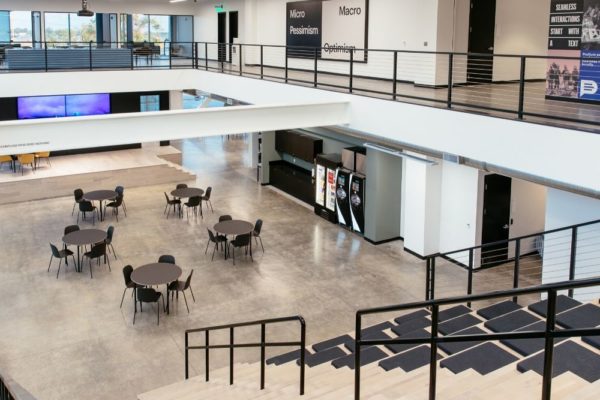 Community space in podium office in Lehi