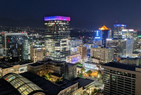 Downtown Salt lake City at night